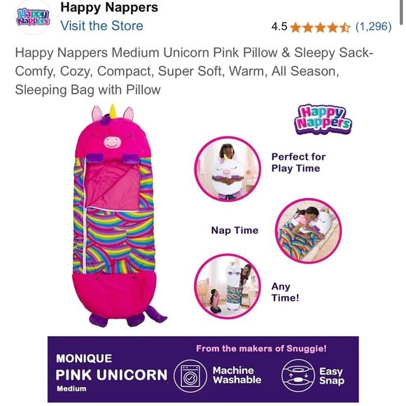 Pink Unicorn Happy Napper - Picture 5 of 7